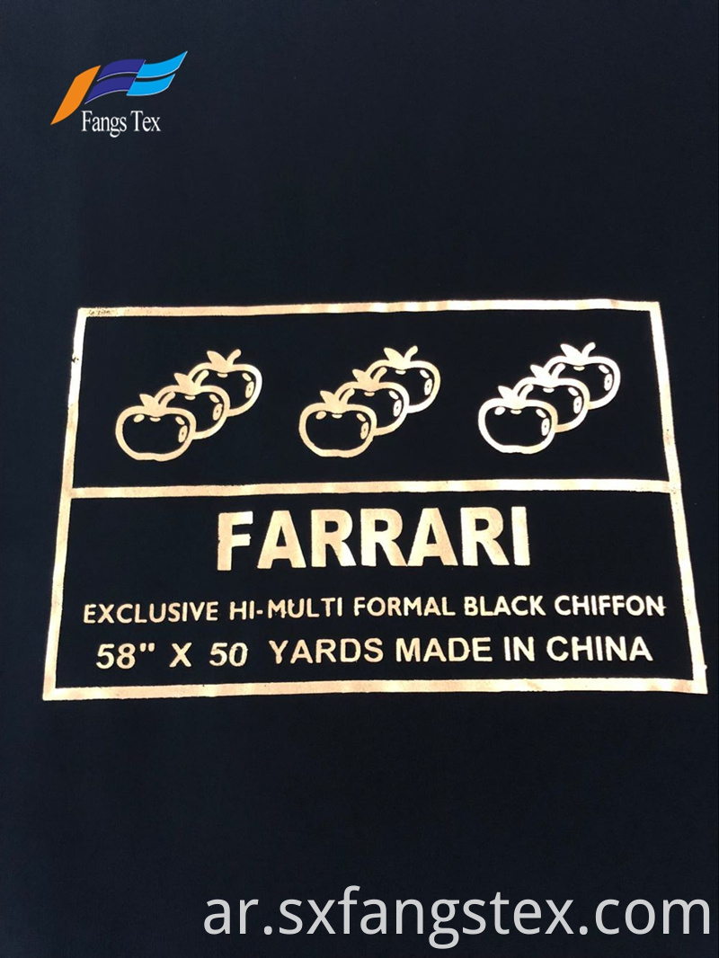 100% Polyester Abaya Formal Black Hi-multi Chiffon Fabric